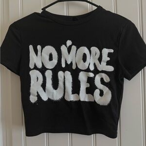 Black Graphic Crop Top